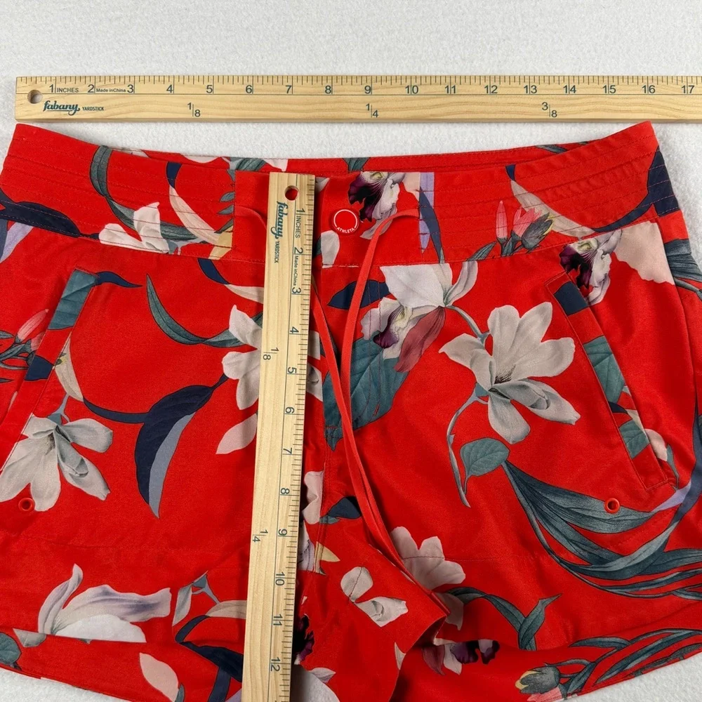 Athleta Women's Printed Hudson‎ Floral Boardshorts Red Sz 8